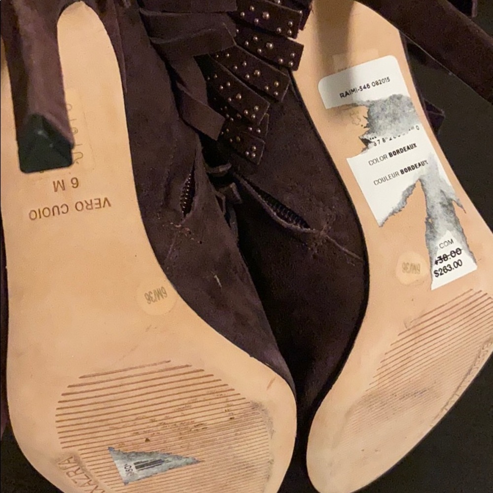 BCBGMaxAzria Leather Peep Toe Booties - Picture 5 of 5